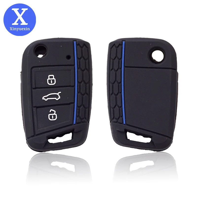 Силиконовый резиновый чехол Xinyuexin для автомобильного ключа VW Polo Tiguan Golf 7 2015 2016 2017