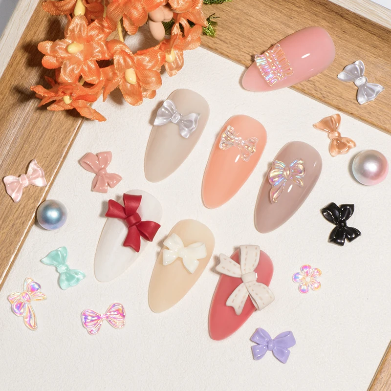 

30/48/56/60 Pcs 3D Resin Bowknots Nail Art Decorations Bow Ornaments Charm Jewelry DIY UV Gel Design Manicure Accessories