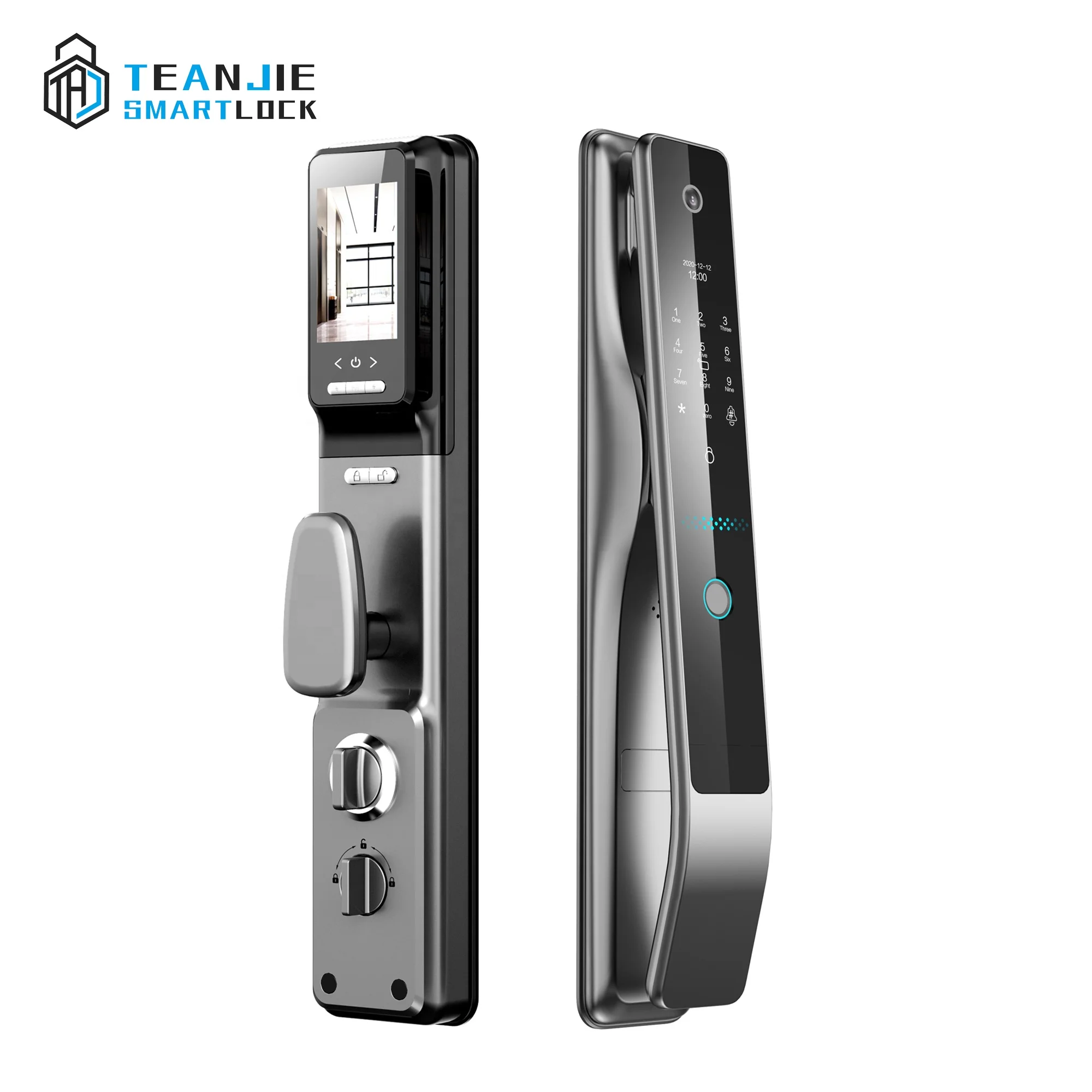 

High Security Fully Automatic Biometric Fingerprint Scanner Smart Door Lock With Camera