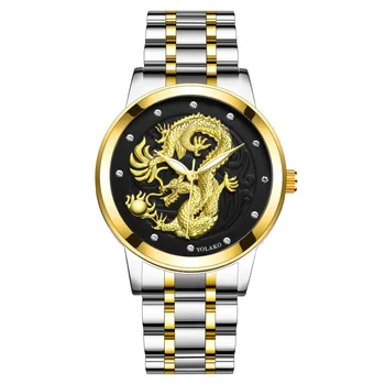 Business Watch Gold Dragon Watch Embossed Men's Watch Men's Watch Explosion Waterproof Luminous Diamond Band Quartz Montre Homme 1