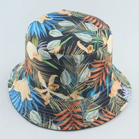 bucket hat women men summer sun beach uv protection leaf patter wide brim reversible cap holiday accessory for teenager outdoors