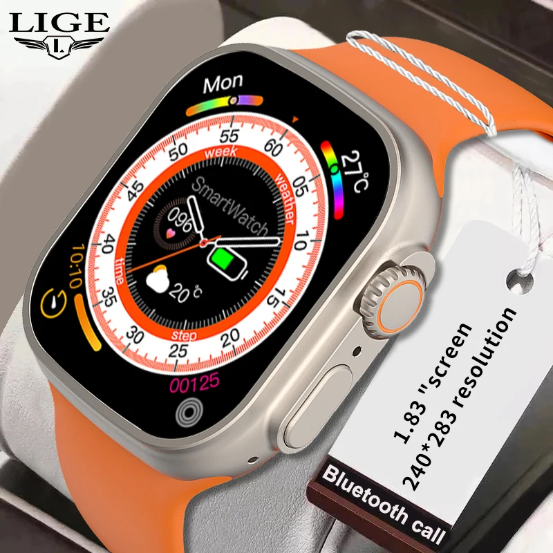 

Смарт-часы LIGE Ultra Series 8, NFC, водостойкие, IP68, 2 дюйма, HD-экран 2023