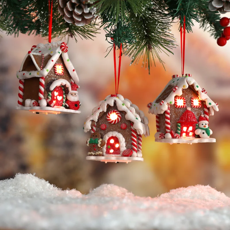 

Christmas Gingerbread Small House Creative Xmas Tree Decorantions Hanging Ornament navidad Home christmas Decor merry christmas