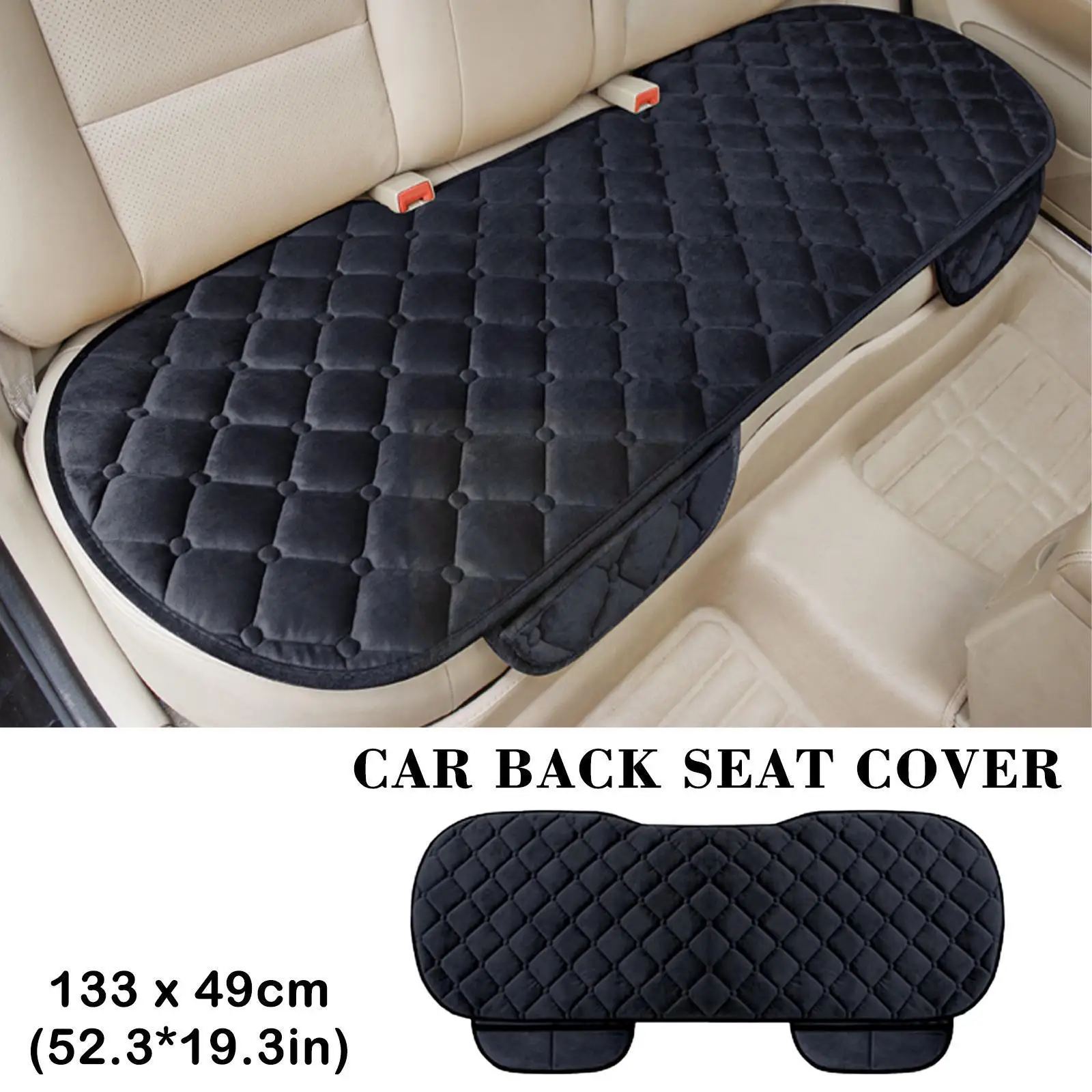 Car Back Row Seat Cover Rear Flock Cloth Cushion Non Winter Mat Fit Slide Auto Pad Van Universal Truck Warm Keep Suv Protec R4B3 1