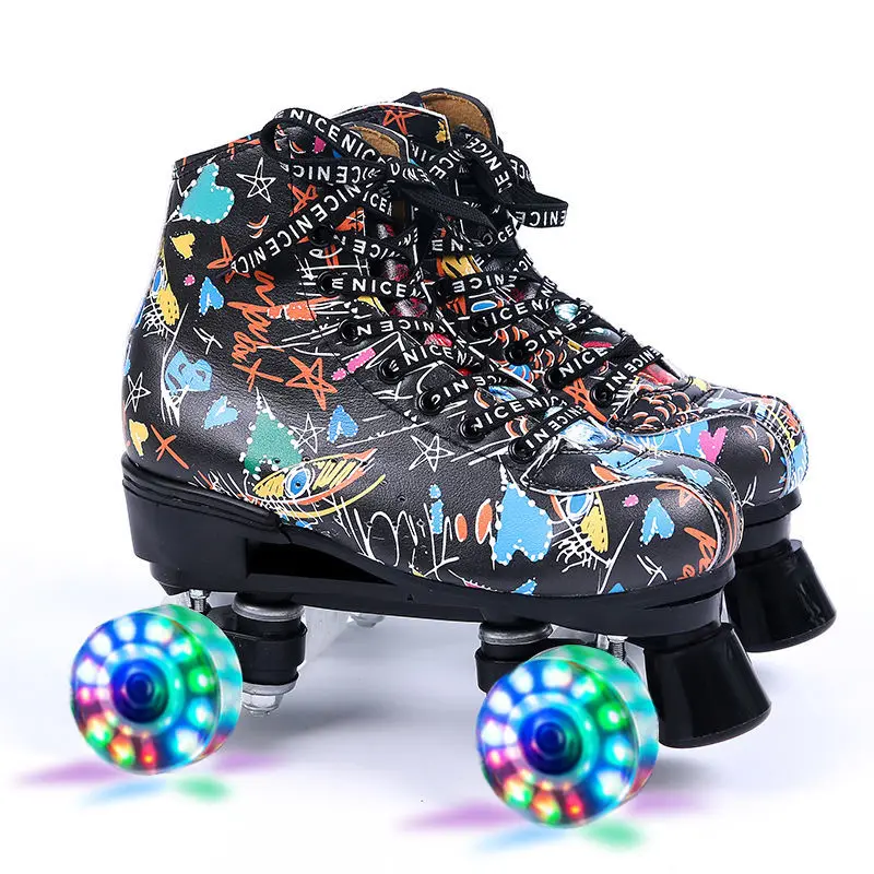 Sliding Inline Quad  Sneakers Europe Size Double Row Skating