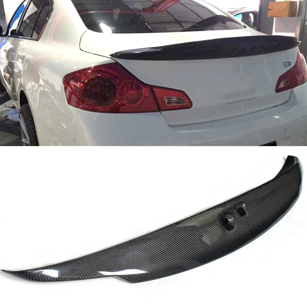 

Задний спойлер из углеродного волокна, крышка багажника, отделка задней двери, откидная губа для Infiniti G37 2009-2013 G25 G35 2007-2008 Q40 2015