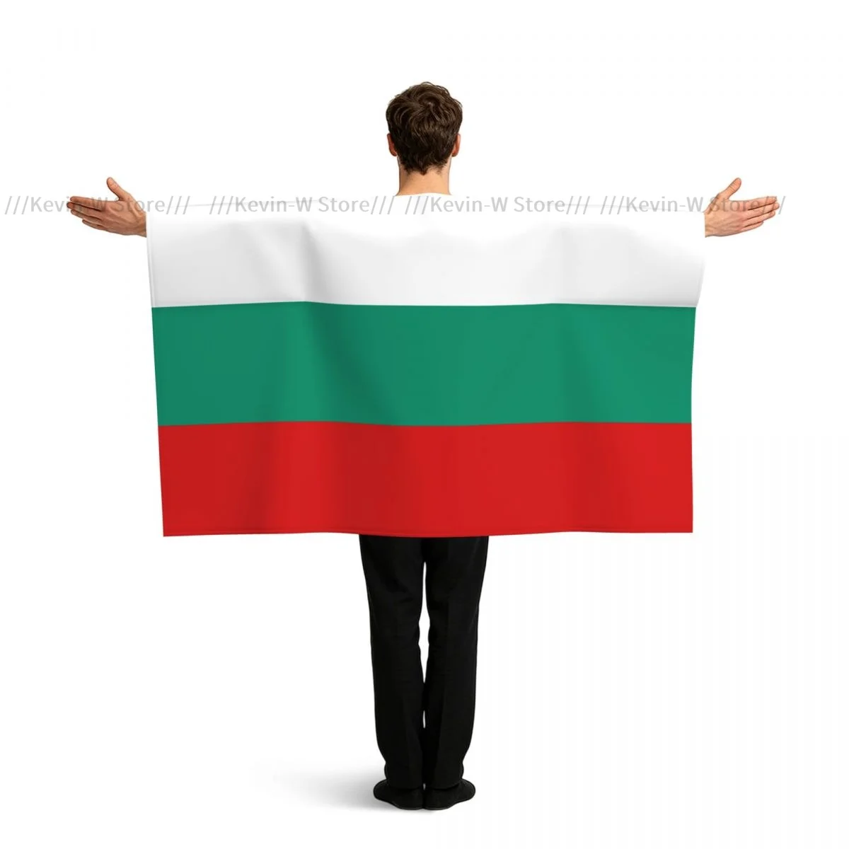 Фото Накидка-флаг с рукавами для болельщиков: Флаг Болгарии для футбола, носимый флаг для поддержки команды №1