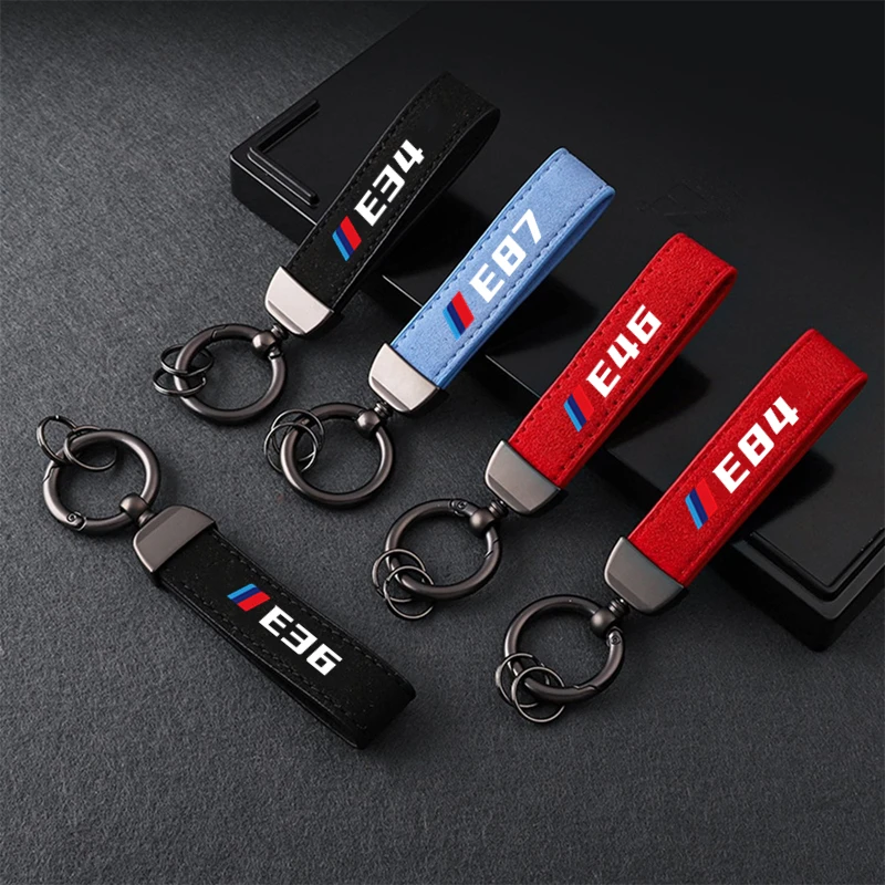 

Anti-Lost Leather Car Key Pendant Split Rings Keychain keyring for BMW M Emblem E30 E34 E36 E39 E46 E60 E61 E84 E87 E90 E91 E92