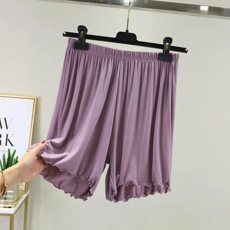 

Loose modal shorts women summer high waist large casual shorts ear edge solid color trousers P3 672