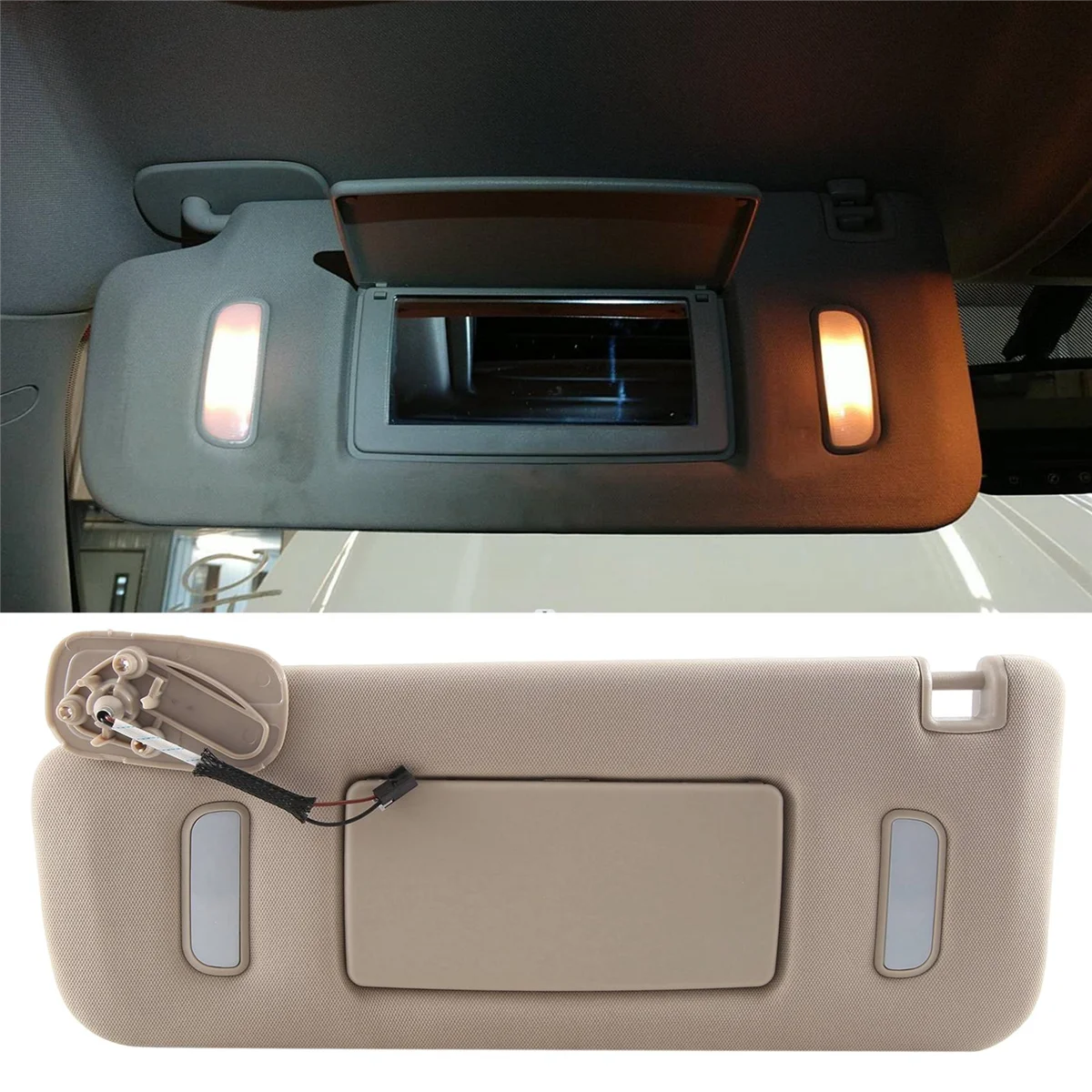 Правый автомобильный солнцезащитный козырек для Cadillac Chevy Gmc 2007-2014 кремово-белый