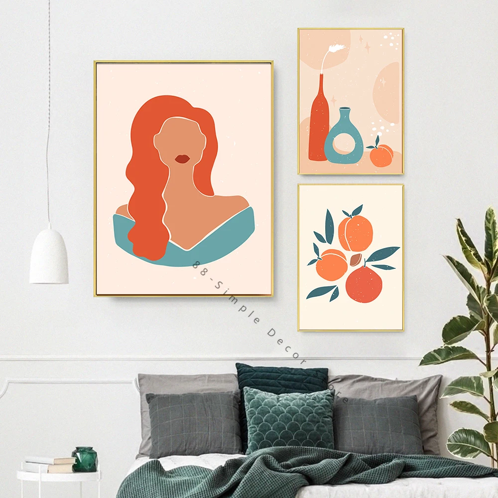 Женский абстрактный портрет силуэт Ретро Модные Современные настенные