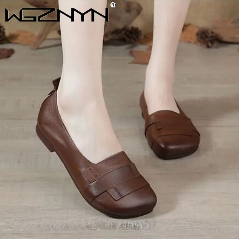 

Балетки женские из экокожи, без шнуровки, плоская подошва, Ретро стиль, весна-лето 2022