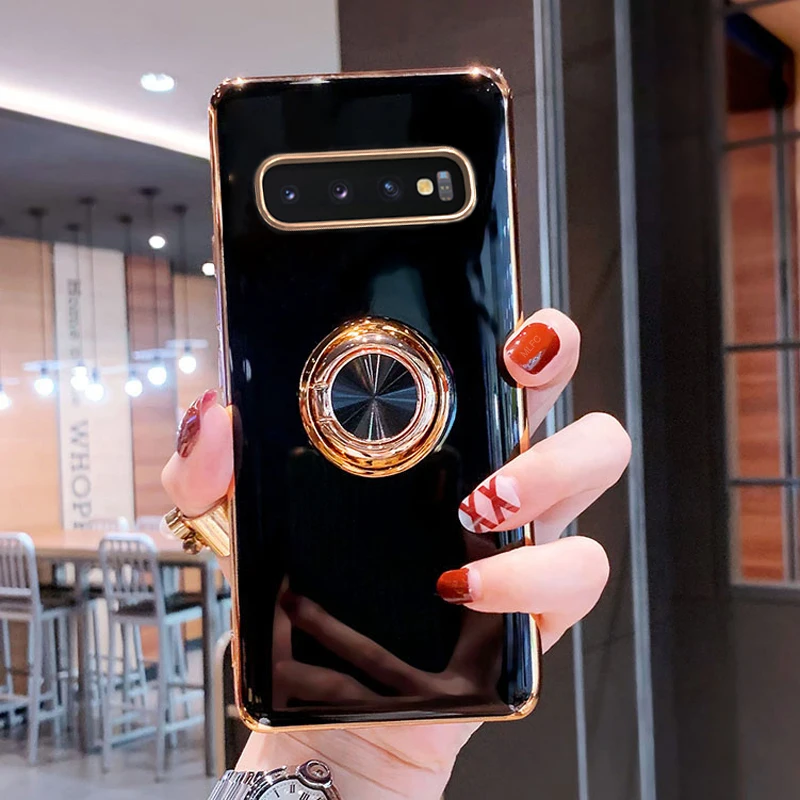 

Luxury Plating Magnetic Case For Samsung Galaxy A52 A53 S21 FE S23 S22 Ultra S10 S20 Plus S Note 20 10 A 52 53 Ring Holder Cover