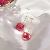 cherry earrings cute cherry blossom long earrings loose jewelry