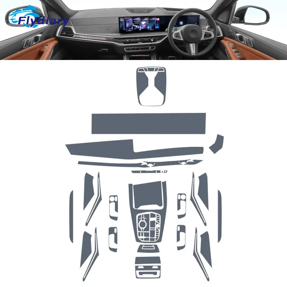 Фото Для BMW G07 X7 G67 2023, салон автомобиля, центральная консоль, прозрачная защитная пленка из ТПУ, краска, наклейка против царапин, ЖК-экран PPF №3
