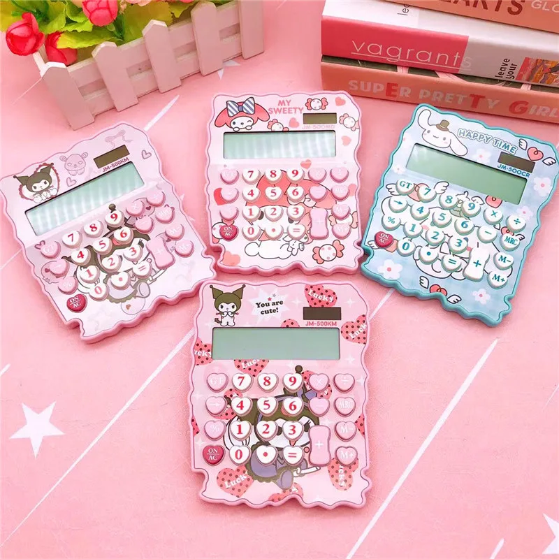 Милый Sanrio Cinnamoroll My Melody Kuromi калькулятор мультяшный Настольный портативный в стиле