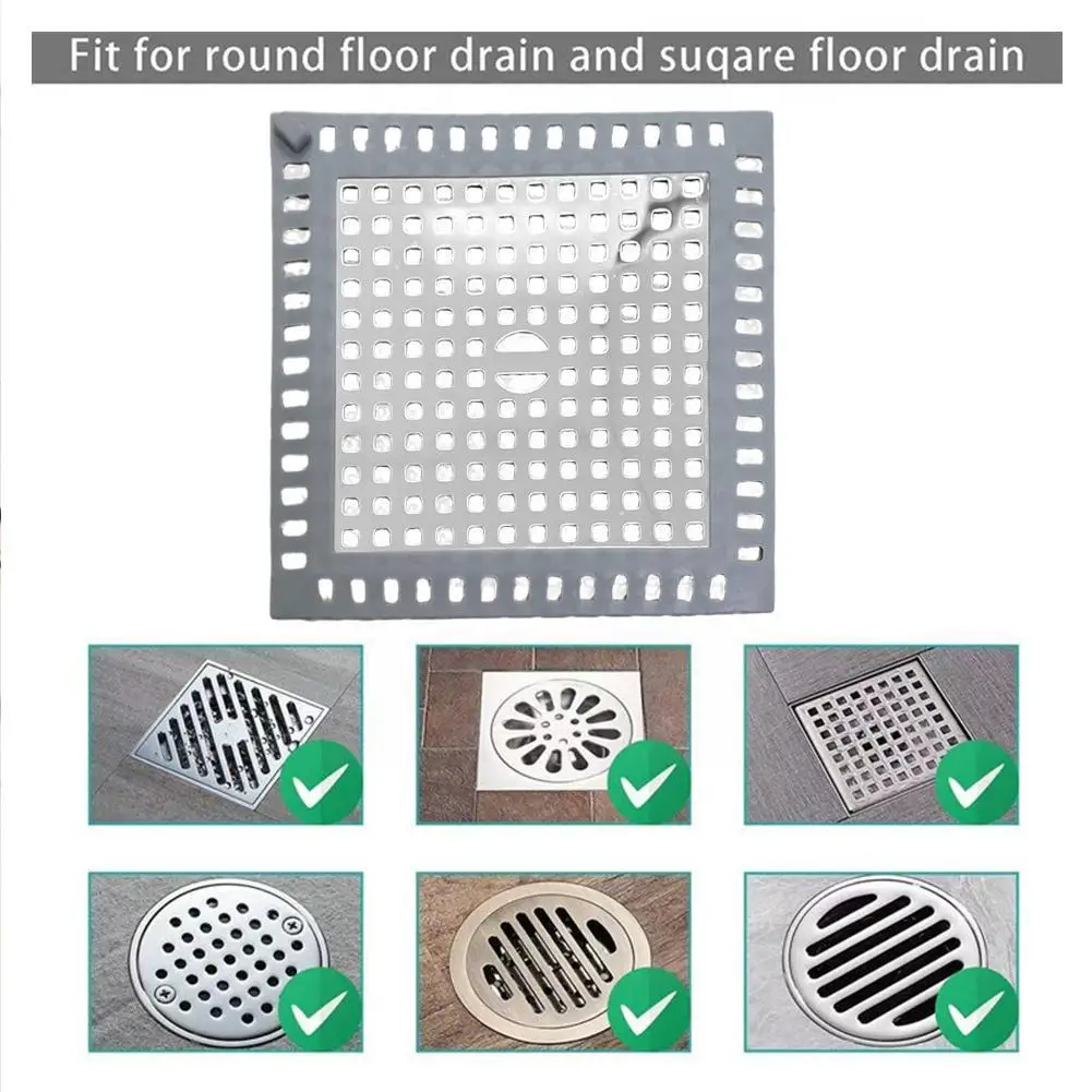 

Stainless Steel Square Floor Drains Net Cover Drain Shower Hardware Bathroom Hair Kitchen Accessorie Stopper Catcher Filter A0M2