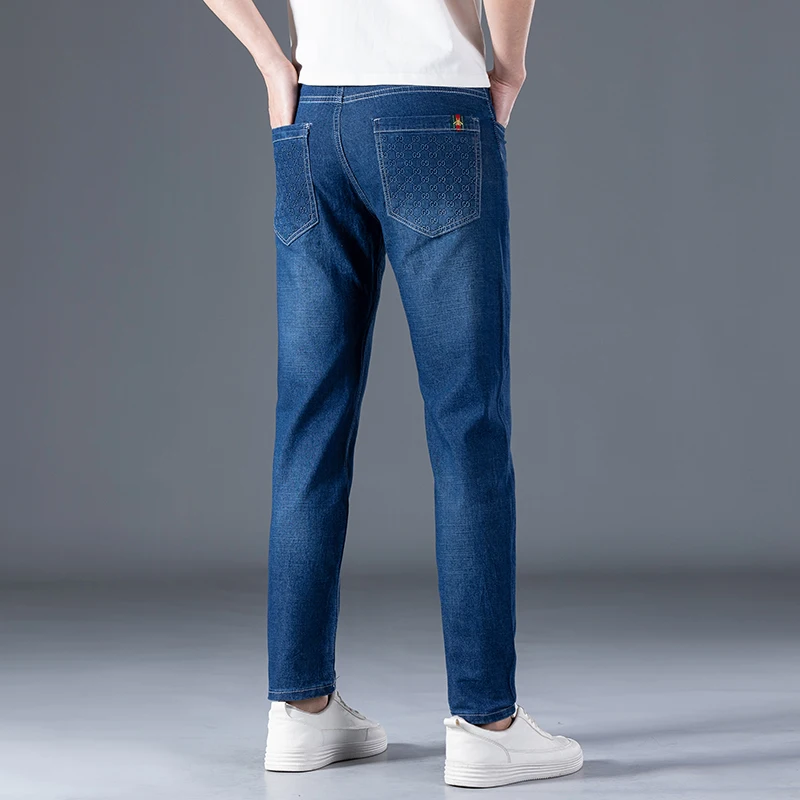 New Men's Jeans Premium Jeans Men's Black Brand Clothing Wide Leg Boyfriend Pants High Waist Youth Party Straight Wide Leg Pants