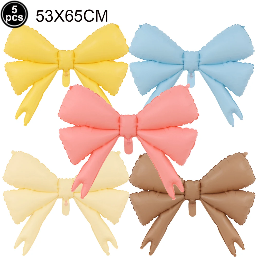 

5 шт. матовые фольгированные шары с бантами