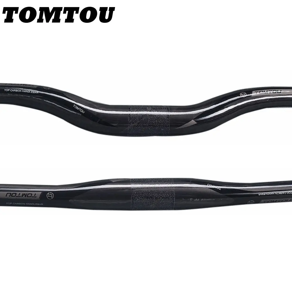 

TOMTOU Cycling Full Carbon Fiber Bicycle Handlebar Flat Rise Handle Bar Bike MTB Parts Stem Clamp 31.8mm Gray UD Glossy