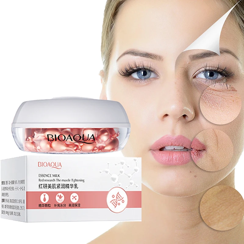 

Face Essence Milk Capsule Anti-Wrinkle Moisturizing Nourish Brightening Firming Skin Acne Freckles Vitamin E Skin Care 30PCS