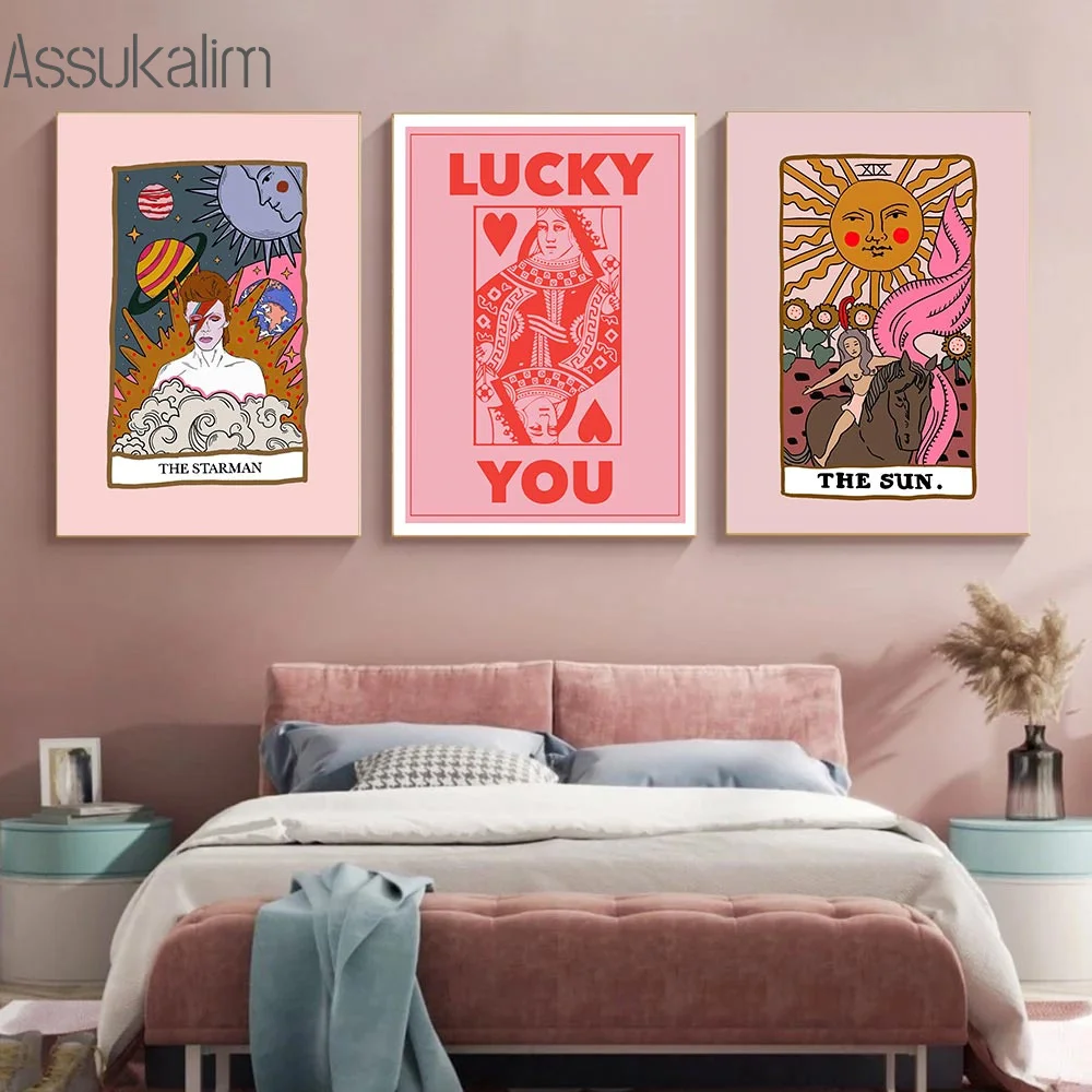 Настенные постеры с изображением игральных карт и солнца абстрактные картины на