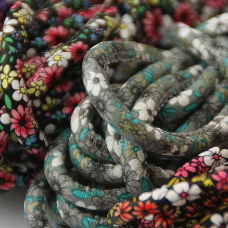 6 мм Леопардовый цветочный полиуретановый сердечник японский стиль ошейник для