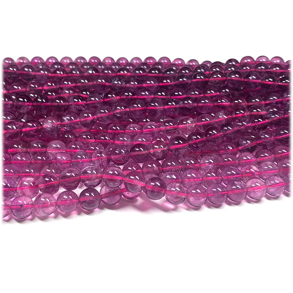 Натуральные фиолетовые розовые флюоритовые круглые бусины Veemake полудрагоценные