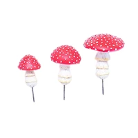 3pcs glow in the dark mushrooms mini miniature figurines garden mushrooms model statue ornaments diy landscape