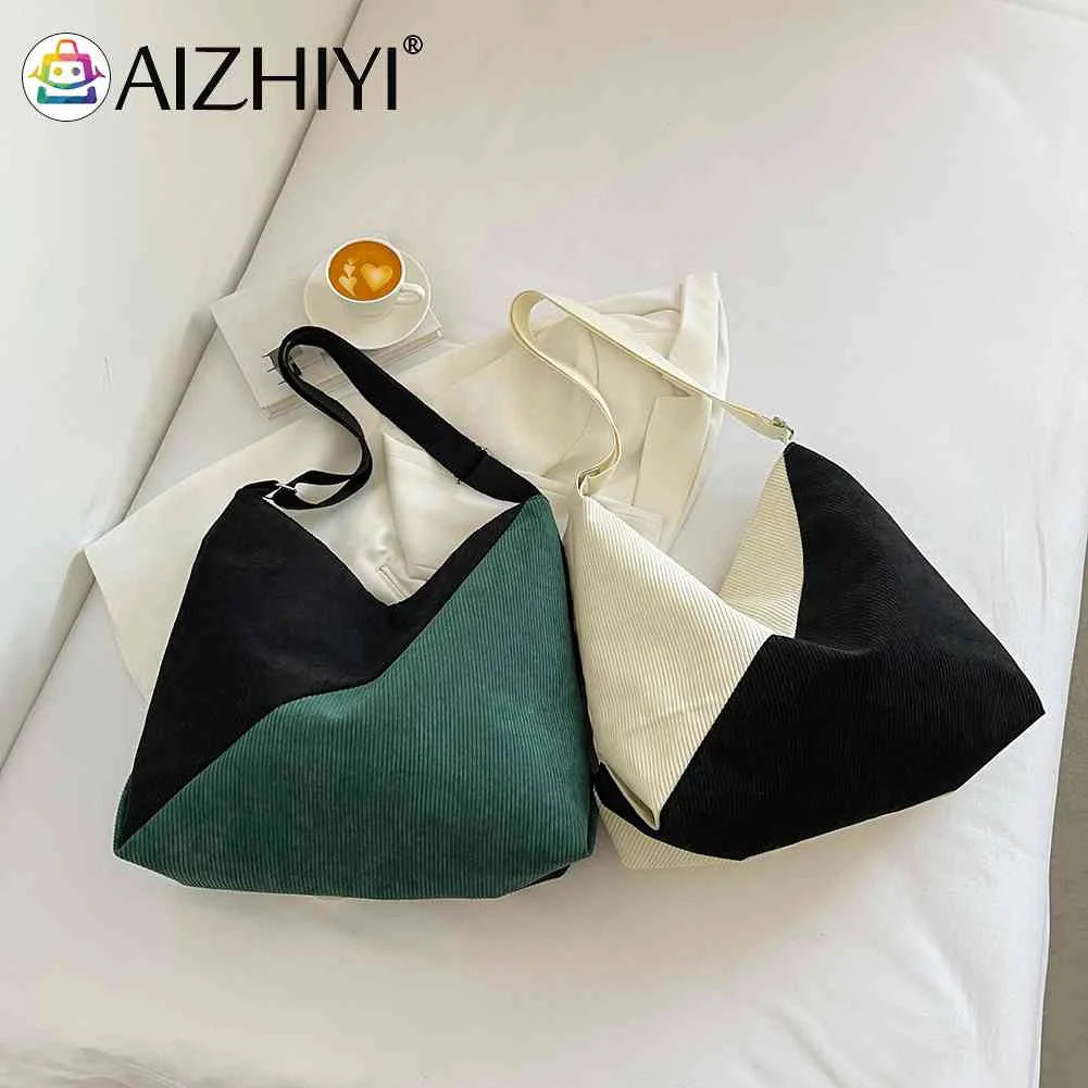 

Вельветовая женская сумка через плечо, вместительный мессенджер, Модный повседневный контрастный простой Регулируемый портфель для уличн...