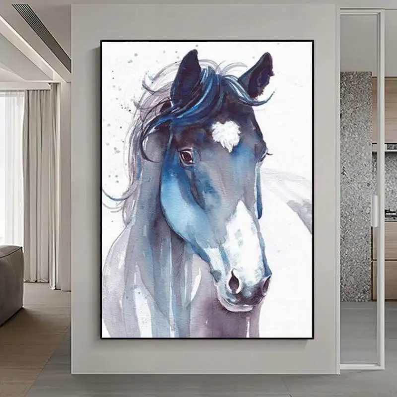 

Handsome Horse Canvas Painting Animal Nordic Poster and Print Luxury Wall Art Modern Home Decor For Living Room Corridor Mural