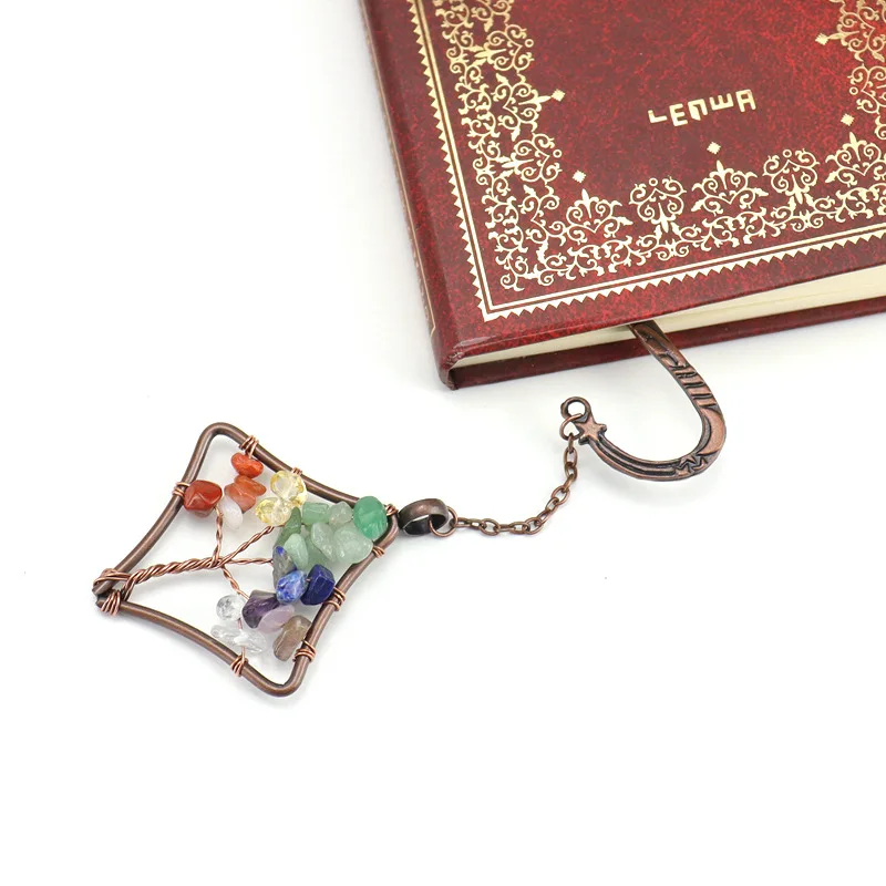 Квадратная Закладка Природный Рок-кристалл с гравием ручной работы