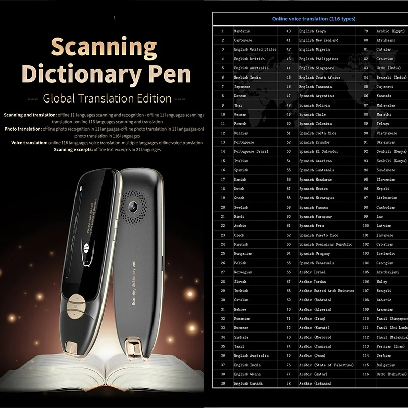 

New Smart Voice Translator Offline 116 Language Simultaneous Translation Pen Artifact Voice Business Travel Abroad Scanning Pen