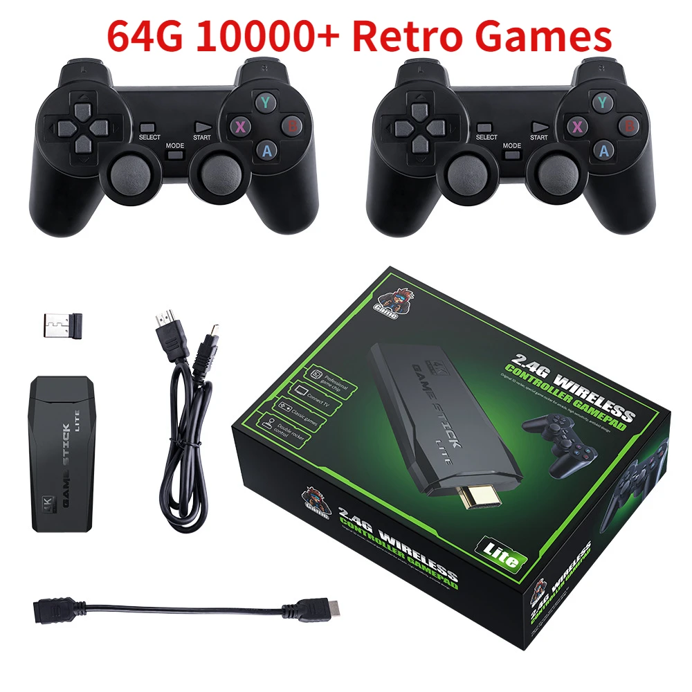 

M8 Video Game Console 2.4G Double Wireless Controller Game Stick 4K 10000 games 64GB Retro games For PS1/GBA Dropshipping