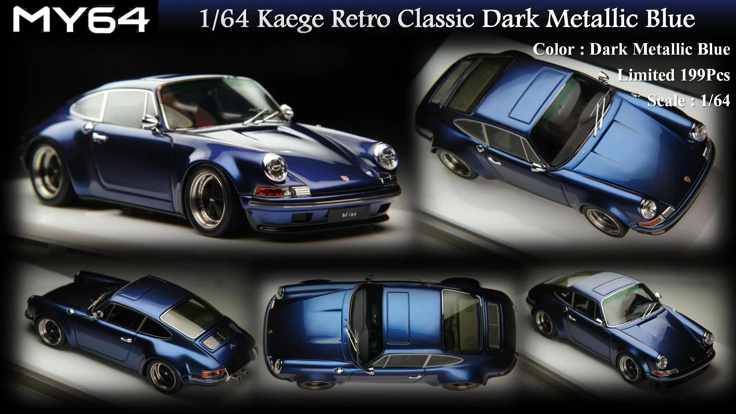 

*Pre-order* MY64 1:64 911 Kaege Retro Classic Limited 199 Model Car