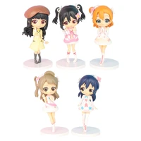 5 pcsset lovelive school idol project figure set anime cute girl kousaka honoka doll toys favourite birthday gift for girl