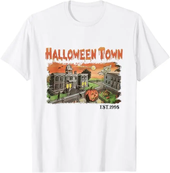 Хэллоуин Town EST 1998 милая футболка унисекс для Хэллоуина