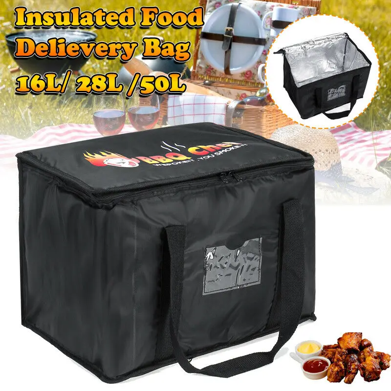 

Insulated Food Delivery Bag Meal Grocery Tote Insulation Bag for Hot Cold Drink Commercial Large Capacity Reusable Warming Bag