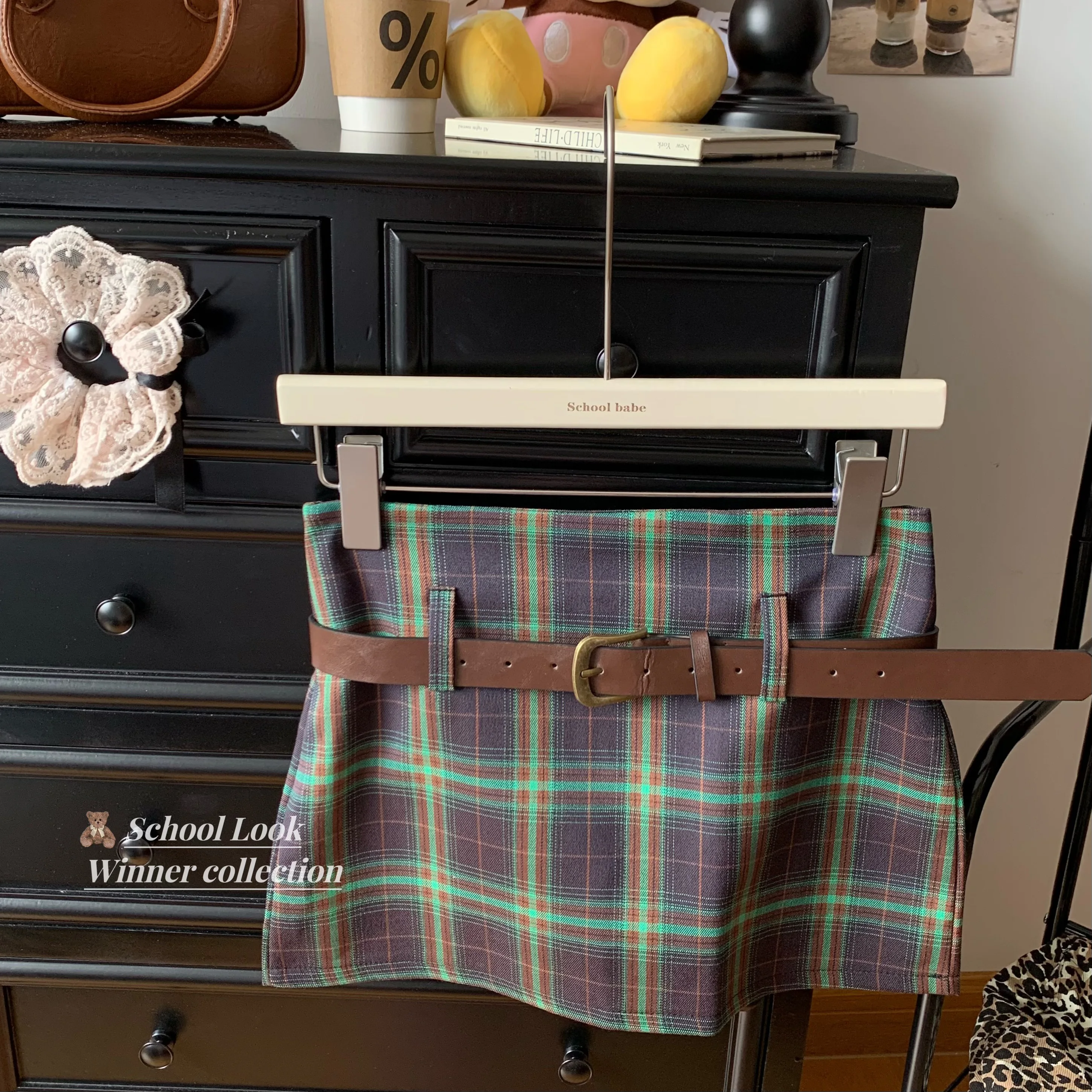 Женская клетчатая юбка-трапеция повседневная короткая трапециевидная юбка с