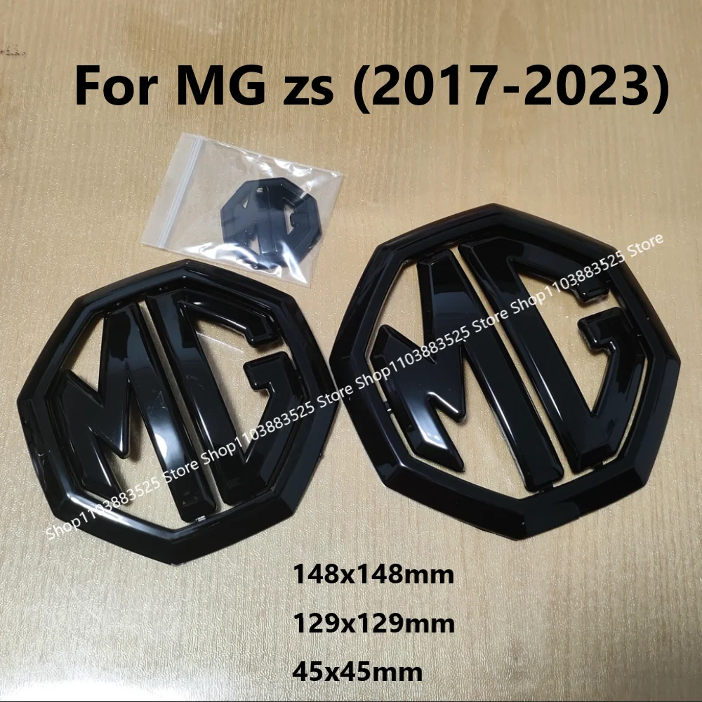 Фото 3 шт. корпус для MG ZS центральный логотип, передняя эмблема, значок, наклейка на задний багажник, эмблема, наклейка на руль, аксессуары №1