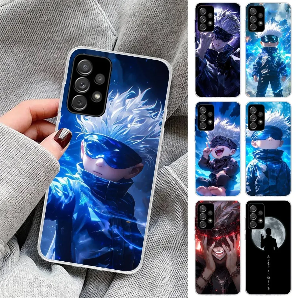Чехол JJK Gojo для мобильного телефона Samsung Galaxy S23 S22 S21 Plus Ultra A12 A32 A53 прозрачный чехол