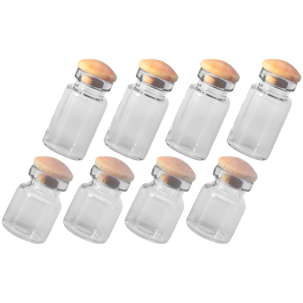 

8 Pcs Small Glass Jar Crystal Glasses Mini House Ornament Bottle Prop Accessories Child Miniatures Toys