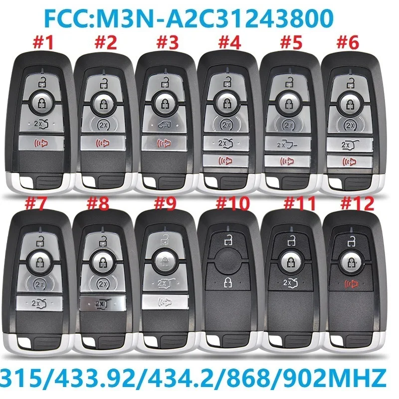 CN018109 для Ford Mondeo Fusion Mustang Cobra Raptor Lincoln FCC: Φ 315/434/868/902MHZ Key Smart Keyless Go