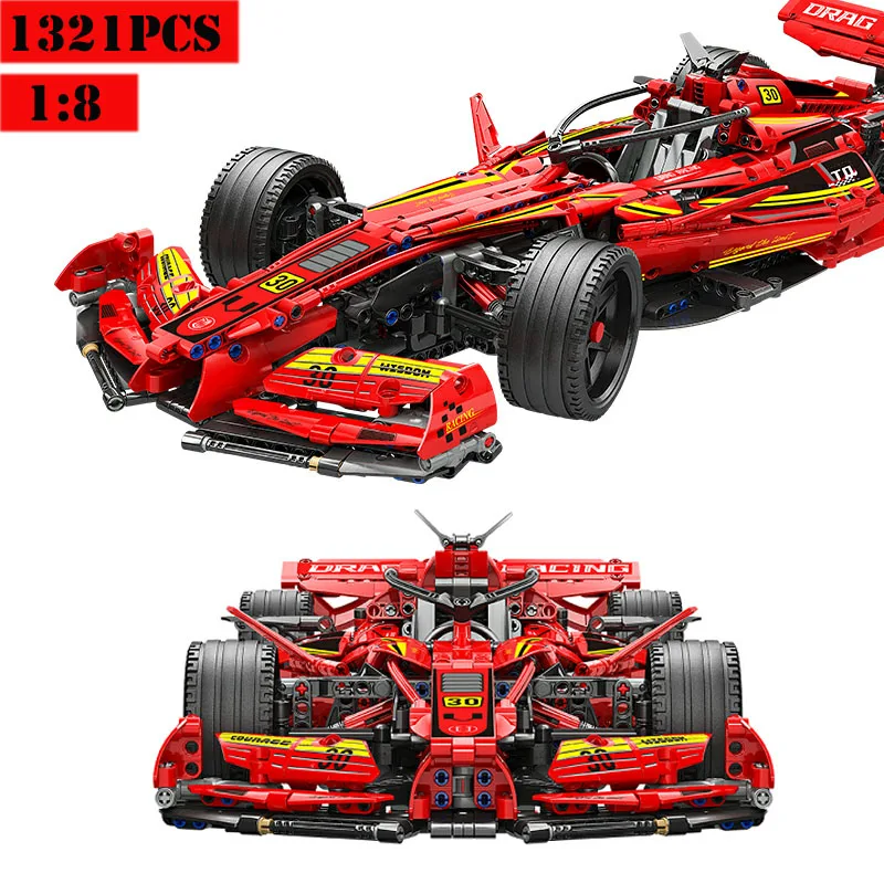 

2021 совершенно новый масштаб 1:8 формула Супер Гонки F1MOC строительные блоки собранные спортивные гоночные модели автомобиля набор игрушек дл...