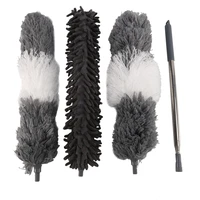 2 microfiber duster 1 chenille dusterwith 1 extension polebendablewashablefor cleaning ceiling fanblindscobwebs