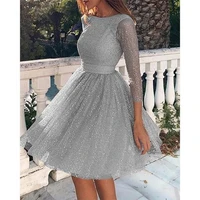 bridesmaid dress long sleeve backless evening dresses elegant formal short evening gown for wedding party shiny club dress 2022