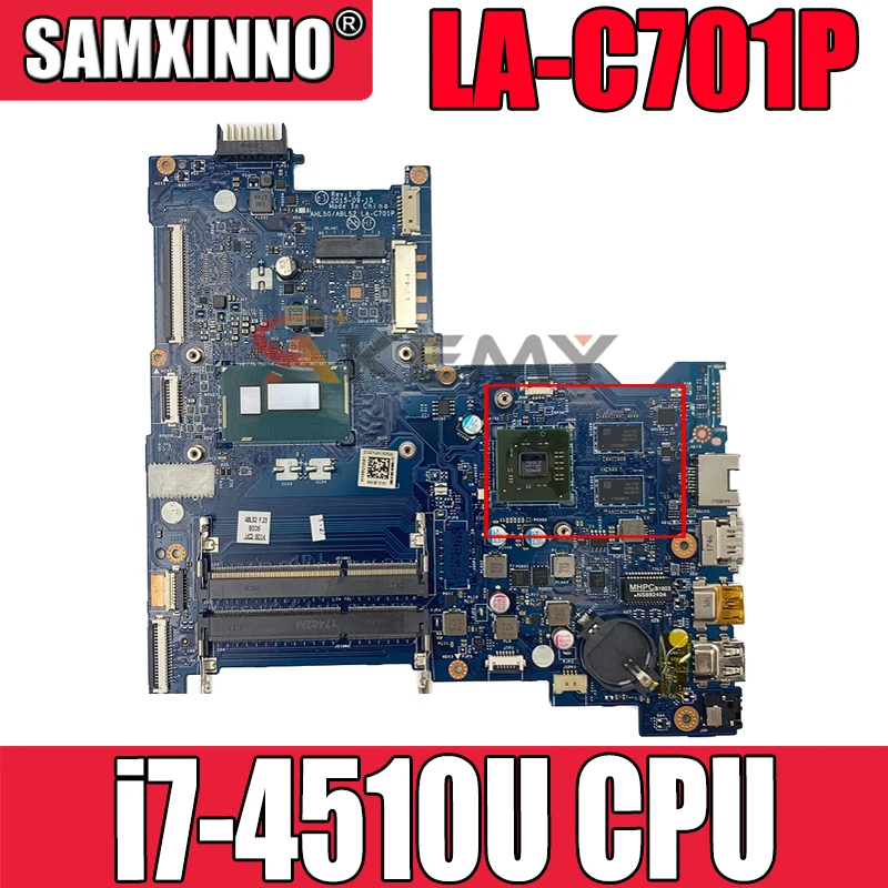 

Материнская плата для ноутбука HP 15-AC 839541-001 839541-501 839541-601 W/ i7-4510U CPU 216-0867030 GPU LA-C701P 100% полностью протестирована