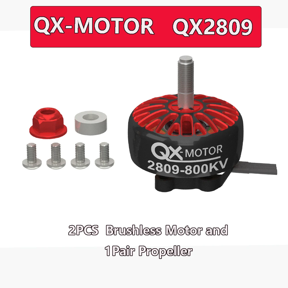 QX-MOTOR 2 шт 2809 800/кв бесщеточный двигатель 3-6S с 1 пара пропеллеров для квадрокоптера