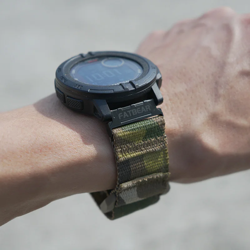 Фото FATBEAR [для Garmin Suunto amazfit Band] нейлоновый ремешок с военными правилами и тактиками 22 мм Multicam MC №5