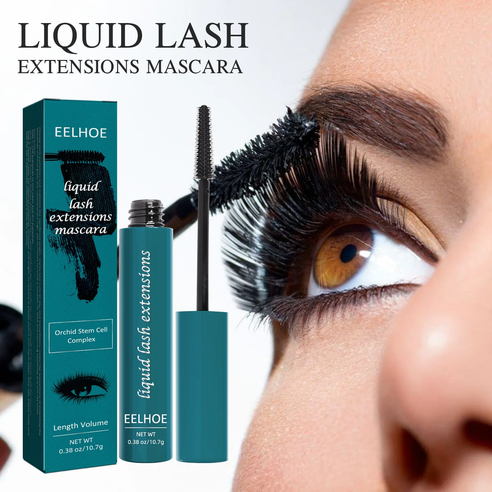 Black 4D Lash Extension Mascara Silk Fiber Eyelash Mascara Waterproof Eyelash Extension Curling Lengthen Lashes Mascara Makeup